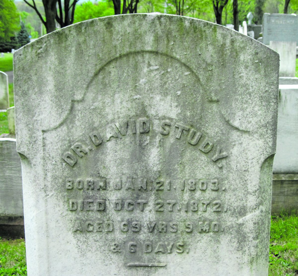 Dr. David Study’s headstone.