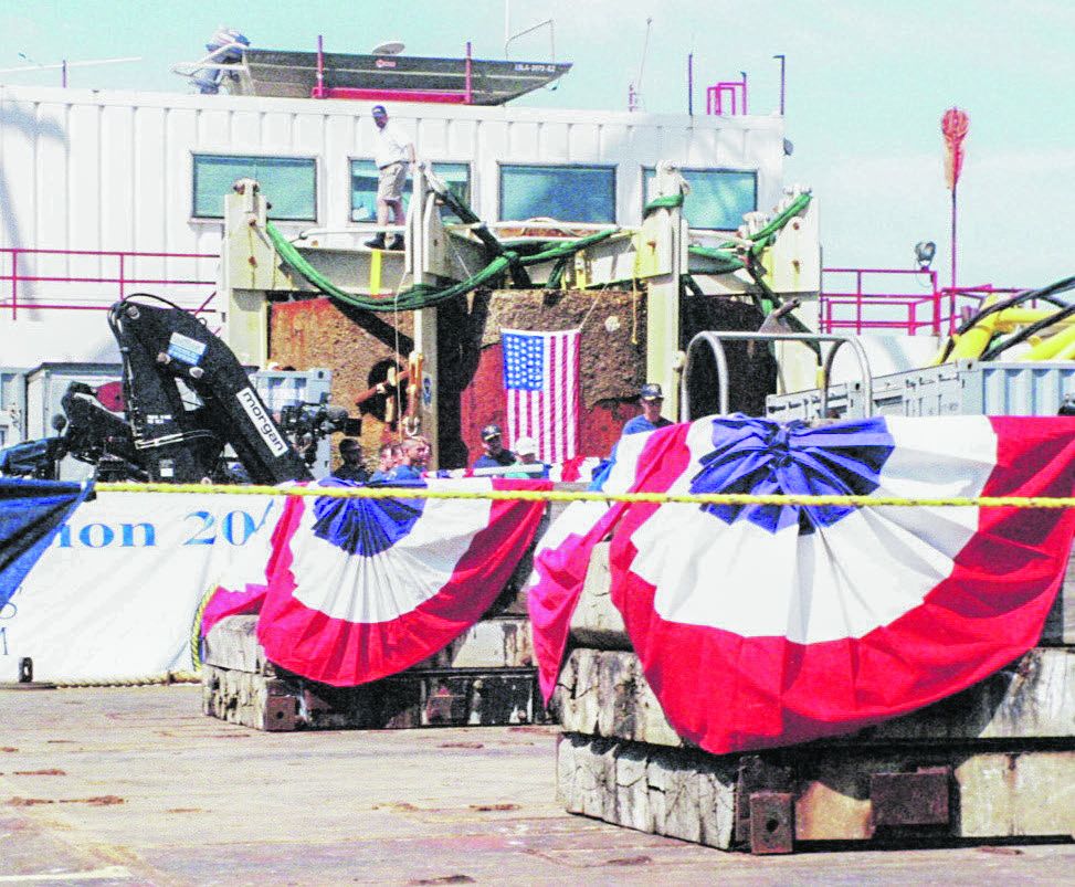 The Monitor Expedition arrived in Newport News in August 2002 with the Monitor’s turret.