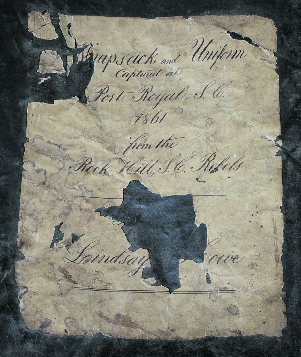 Identified Confederate Knapsack — lead photograph from the original article