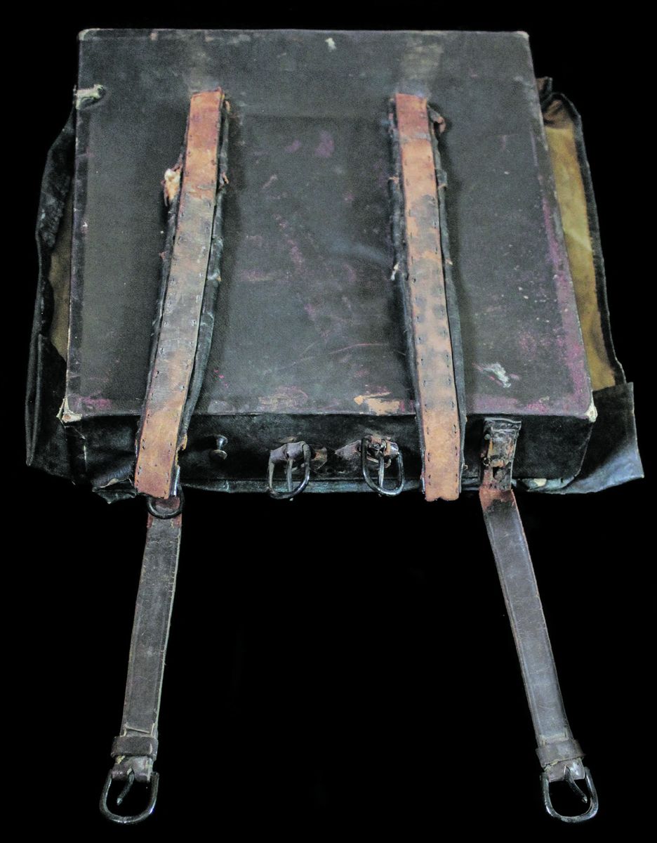 Remarkably, the knapsack still retains most of its leather work.