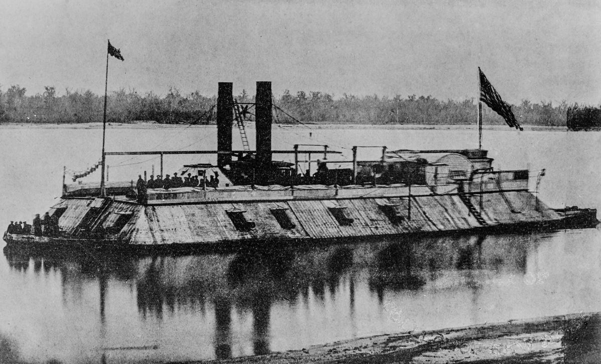 USS Carondelet. Photographed published in Rear Admiral Henry Walke’s Naval Scenes and Reminiscences of the Civil War in the United States (1877). U.S. Naval History and Heritage Command Photograph. Catalog #: NH 63376.