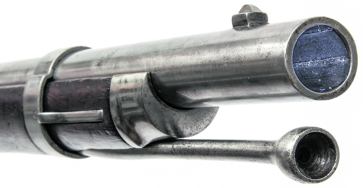 Close up of the alphanumeric mark on the barrel of the Whitney “Manton” rifle musket.