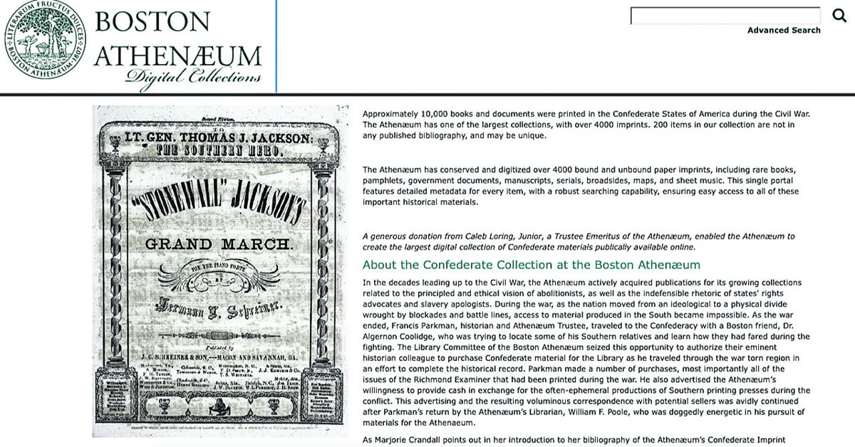Fig. 1. Boston Athenæum website.