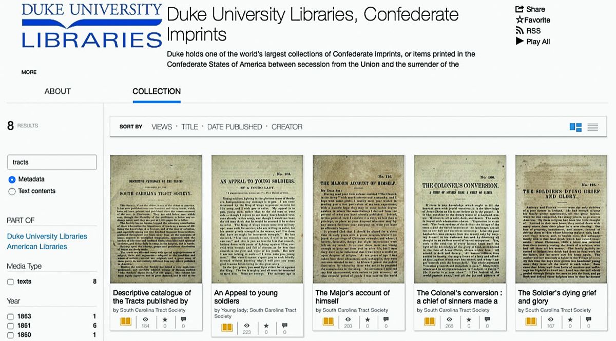 Fig. 3. Duke University religious tracts