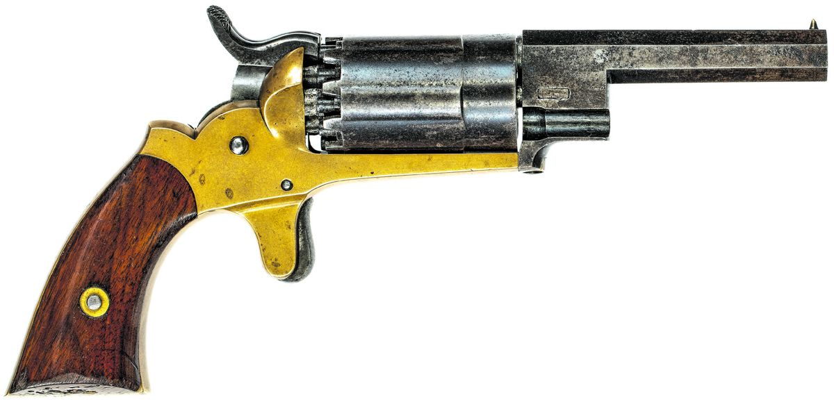 Overall obverse view of a Walch Patent Pocket Revolver produced by the New Haven Arms Company.
