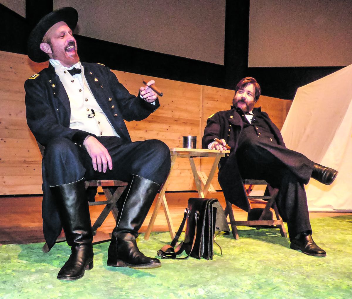 A tipsy General Sherman pontificating about the status of the war with General Grant.