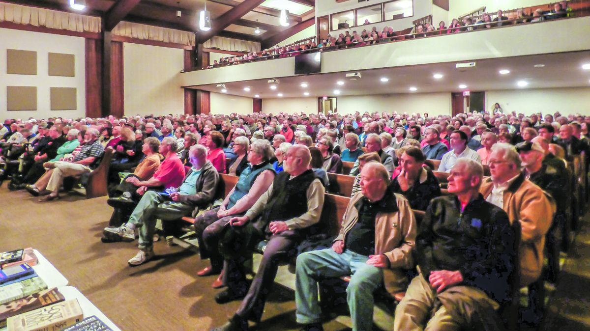 An audience of almost 600 members and guests attended this special monthly program at Hatch Auditorium on Caswell Beach, N.C.