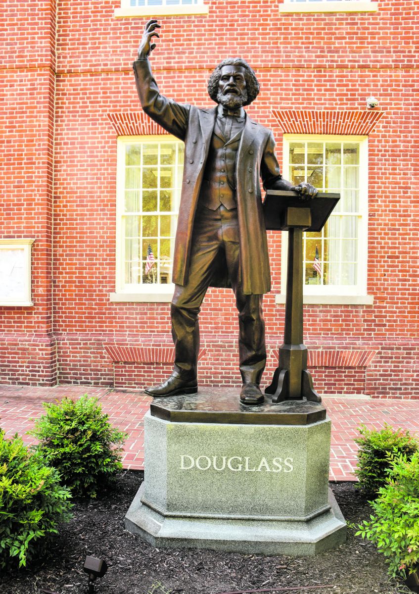 Douglass Tribute – This monument stands before the courthouse