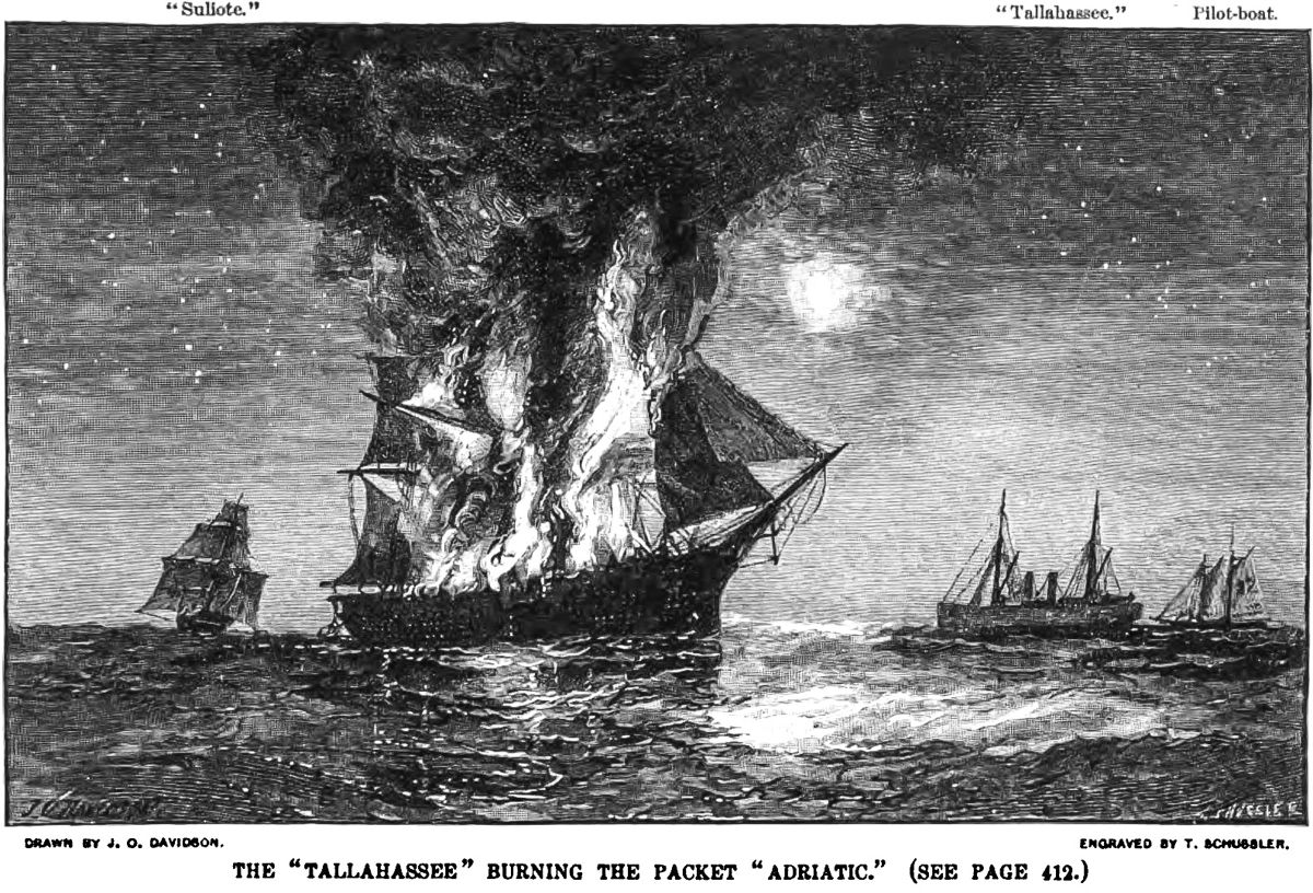 An engraving of Adriatic burning at night. This was sourced from The Century Magazine, volume