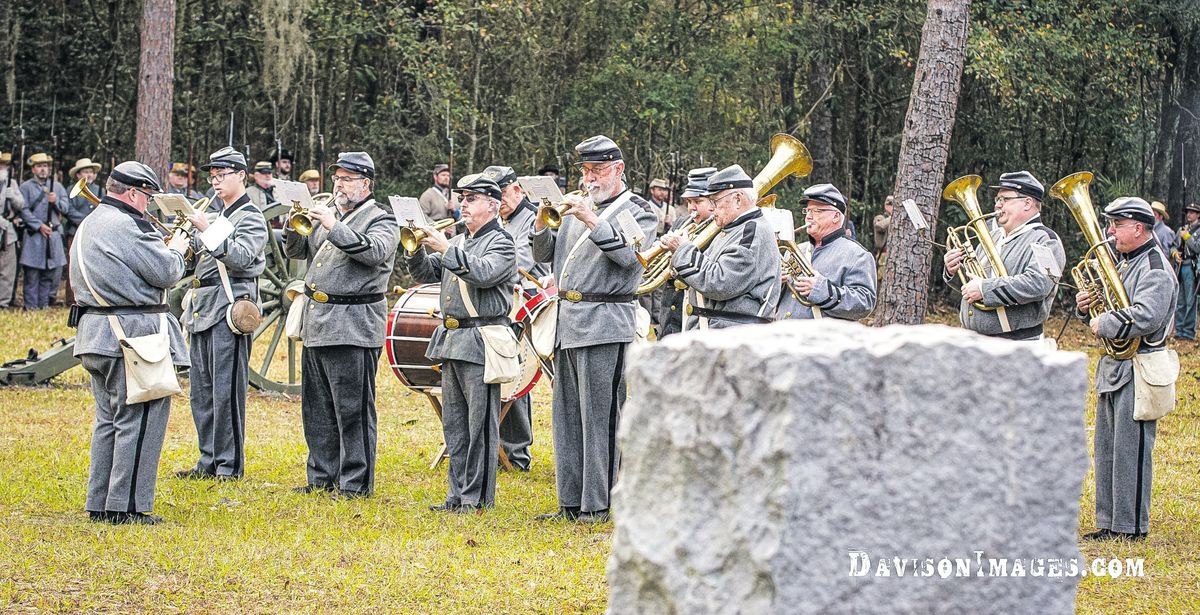 The 11th North Carolina band. They are shown playing for the Sunday morning muster (the big one). They provided the music for the event and played for the period church service. (Tom Davison)