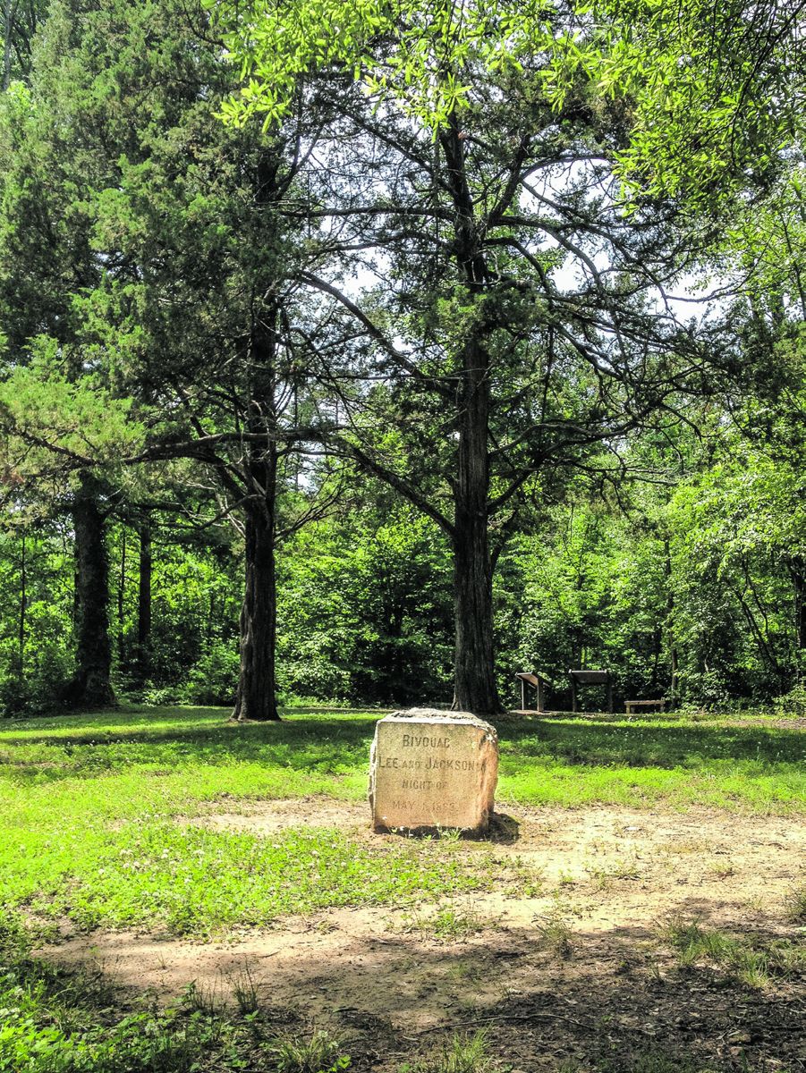 The Lee-Jackson Bivouac Site is preserved within the National