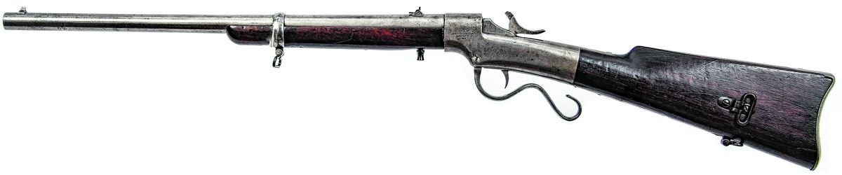 Obverse overall view of .56 caliber Dwight, Chapman & Company produced U.S. military inspected Ballard Carbine #607.