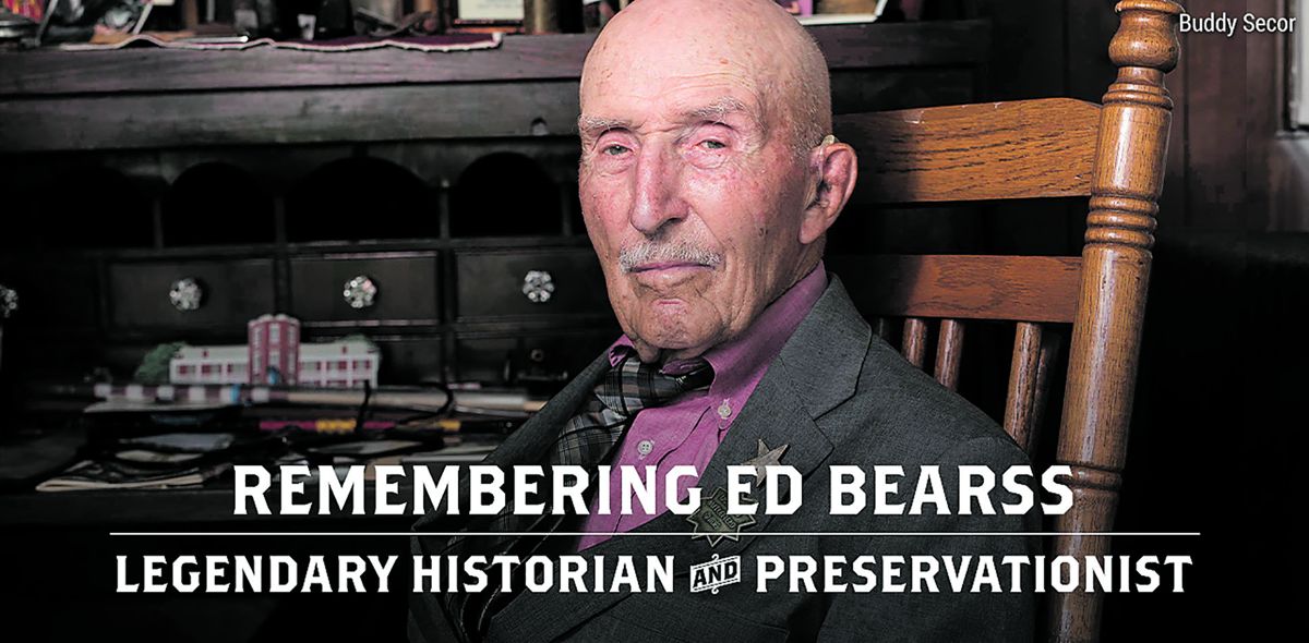 Edwin C. Bearss is seen at his desk at his home in Virginia. Buddy Secor / American Battlefield Trust.