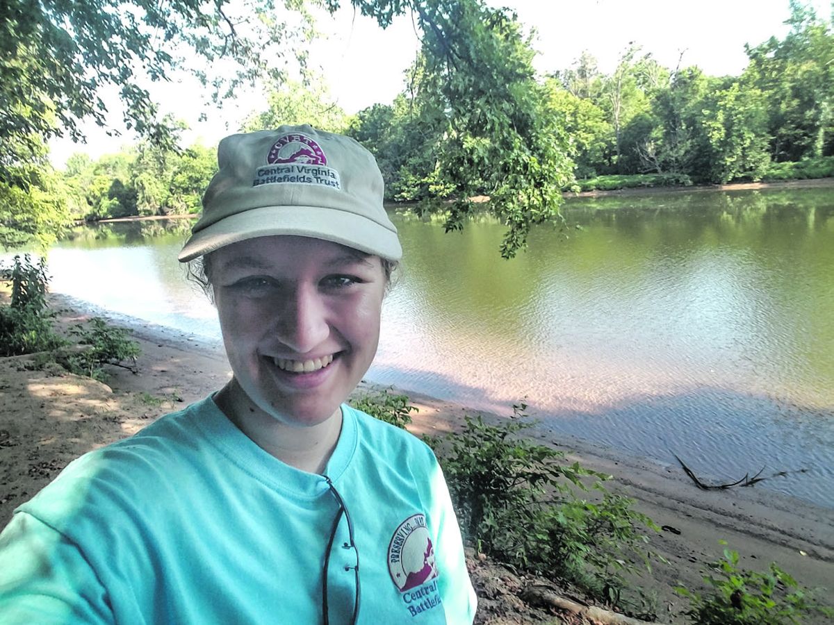 Sarah Kay Bierle enjoys some time along the banks of the Rappahannock River.