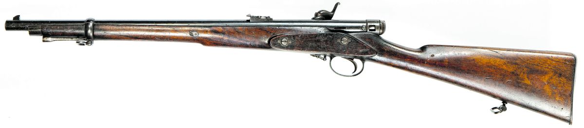 Overall obverse view of Terry’s Patent Carbine #8802, the pattern that was contracted for by the Confederacy and in the serial number range of potential deliveries. All photos by Tim Prince.
