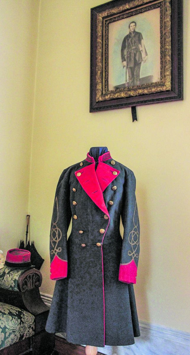 Captain Charles Inglesby’s frock coat is shown below the author’s great uncle, killed in action during Pickett’s Charge. All photos courtesy OldSouthAntiques.com.