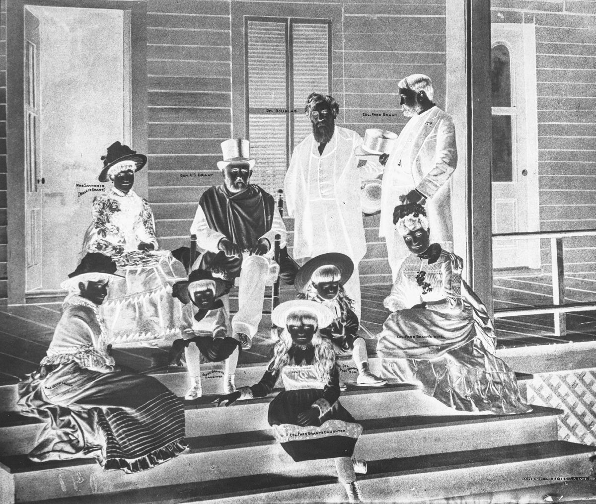Ulysses S. Grant, members of his family, and Dr. Douglas on porch. Circa 1886. Library of Congress.