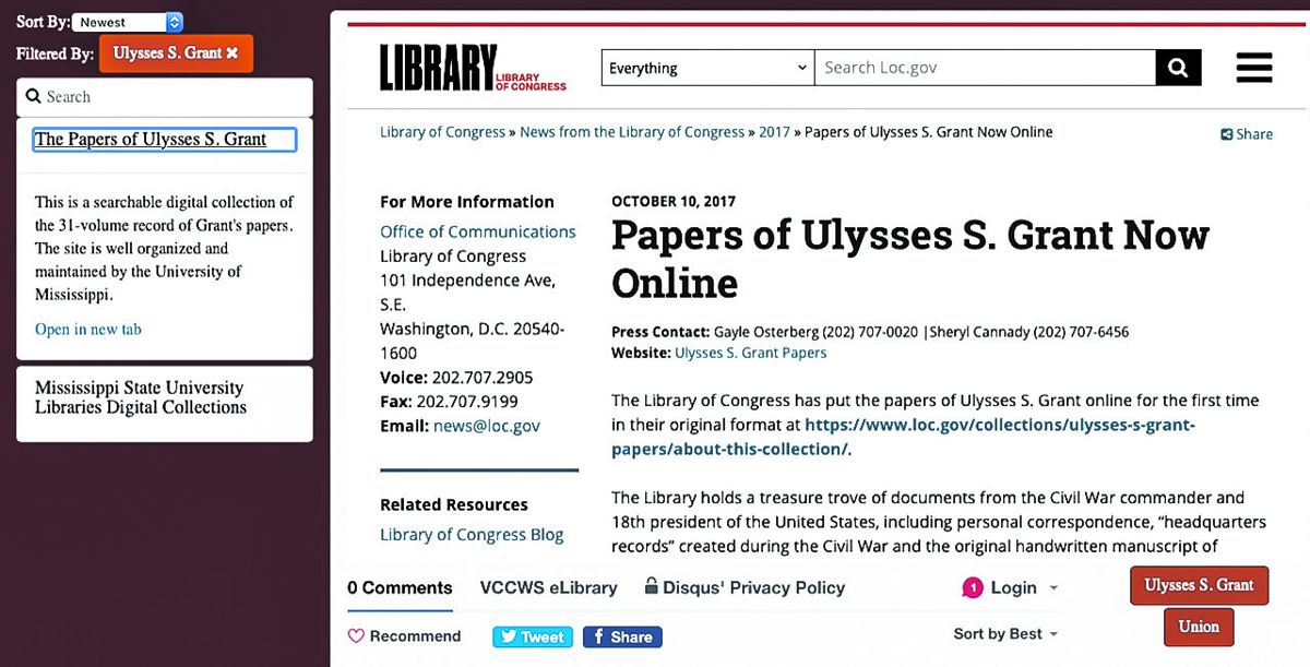 Grant Papers section of the site.