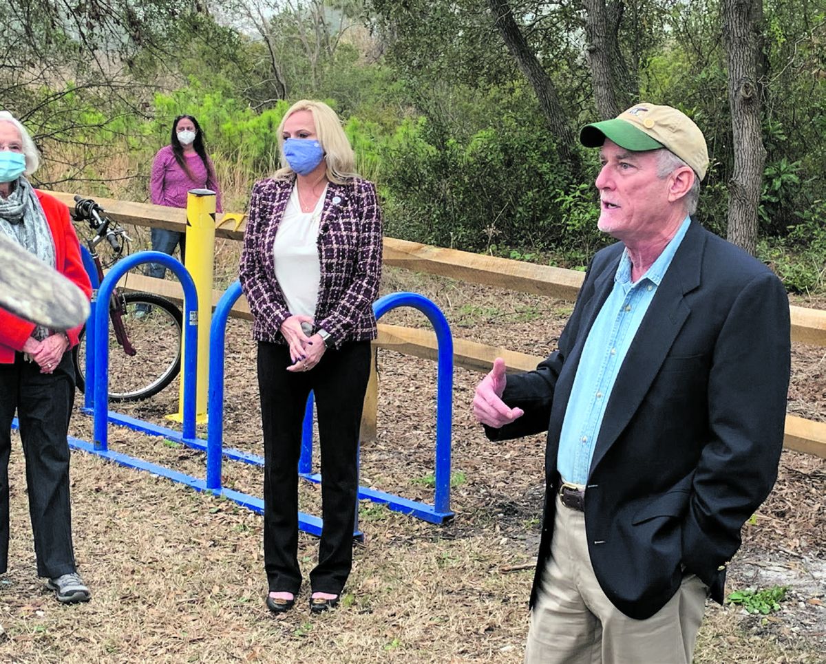 Chris E. Fonvielle Jr. speaks to visitors at the Joseph Ryder Lewis Jr. Civil War Park, after the ribbon cutting ceremony.