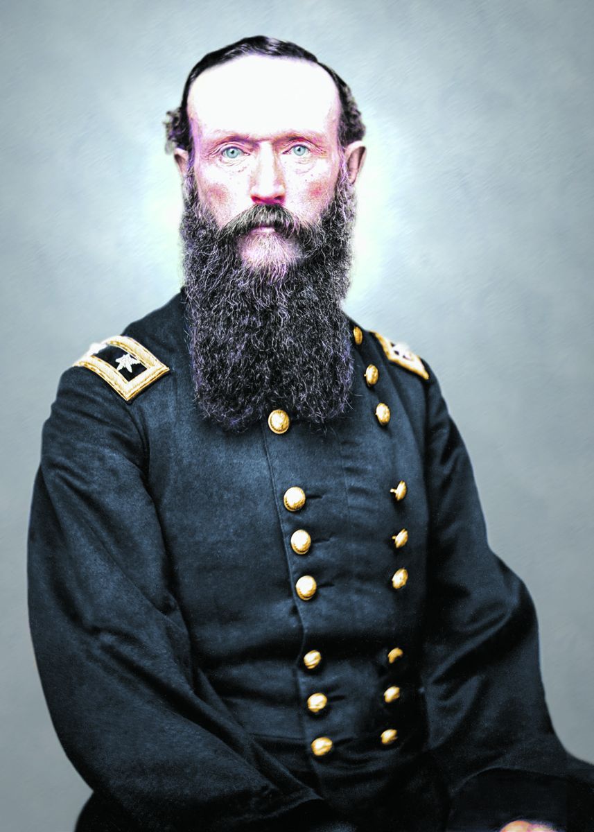 Maj. Gen. Frederick Steele, Col. 8th Iowa Inf. Colorization © 2021 civilwarincolor.com courtesy civilwarincolor.com/cwn.