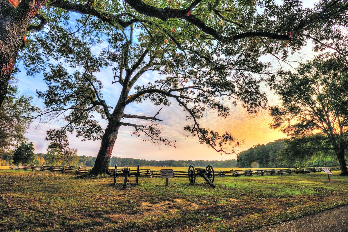 Shiloh National Military Park. Harper’s Jefferson (Mississippi) Artillery was mustered at Fayette, Miss., on April 13, 1861, The battery was armed with two 6-pounder cannons and four 12-pounder howitzers. Photo by Mike Talplacido.