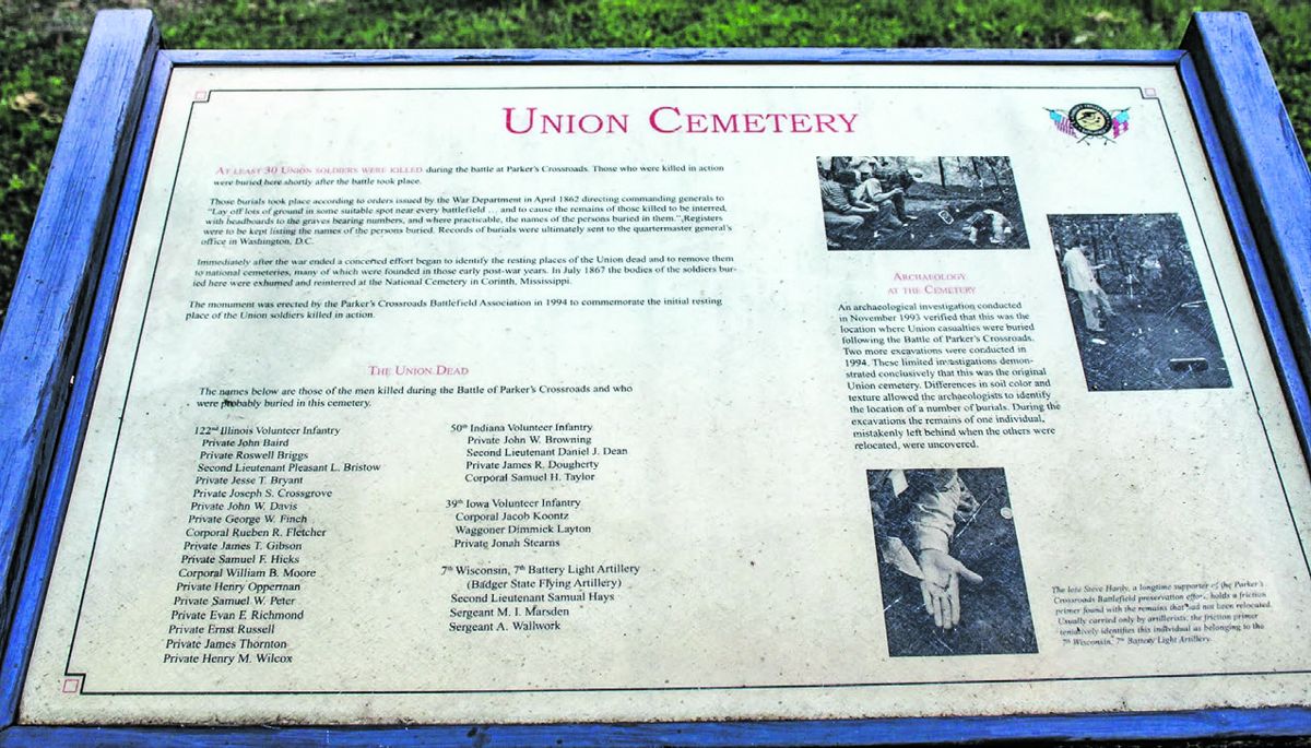 Union cemetery marker. All photos by Dana Wiley Ball.