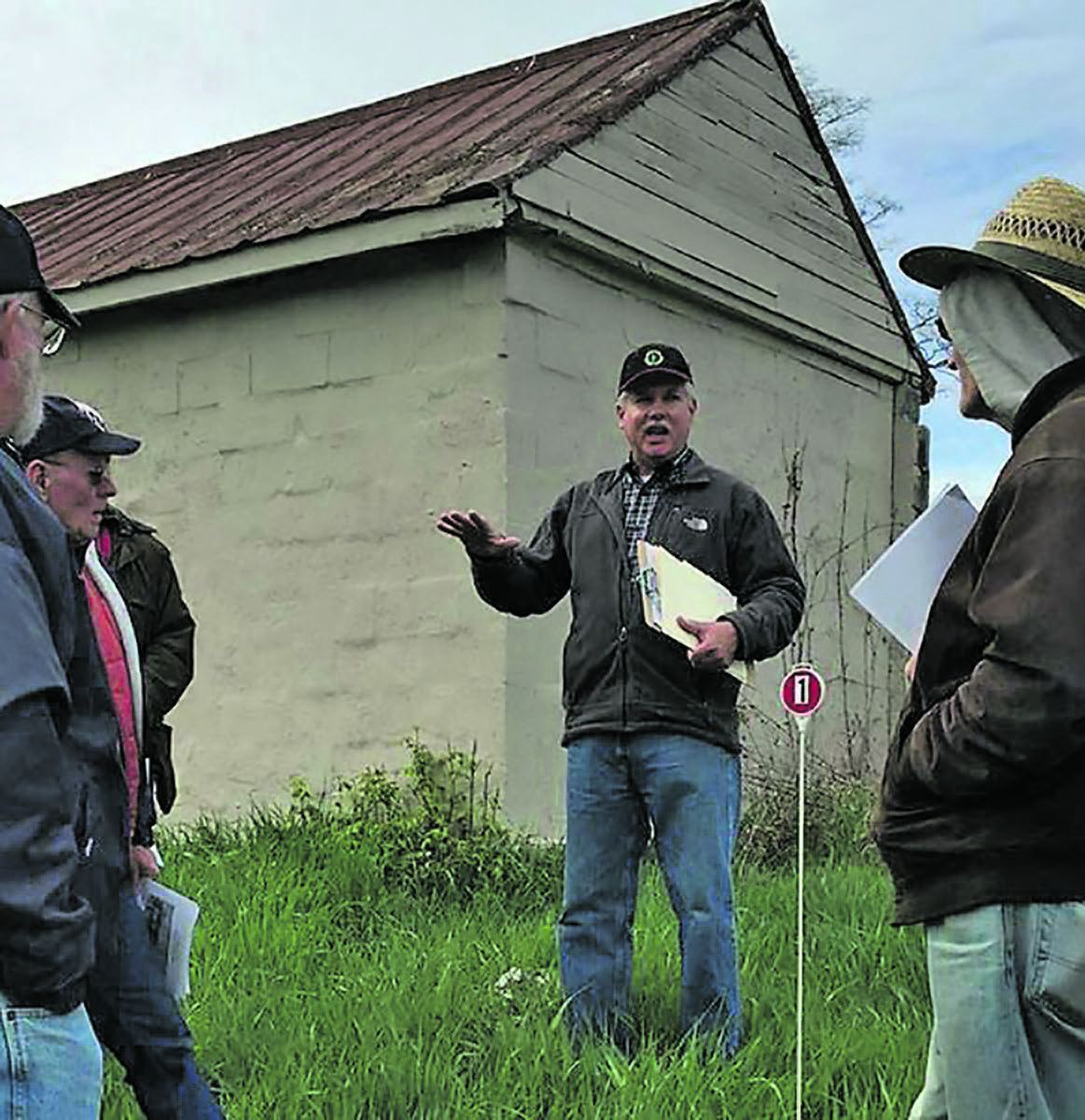 George Franks leading a tour of Falling Waters.