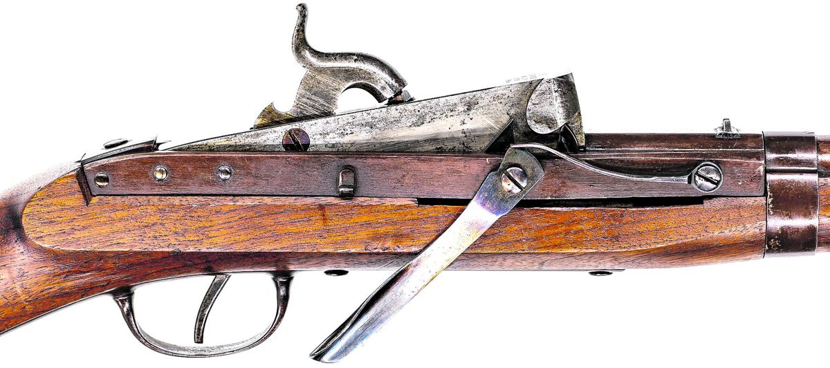 Hall M1843 breechblock opened for loading.