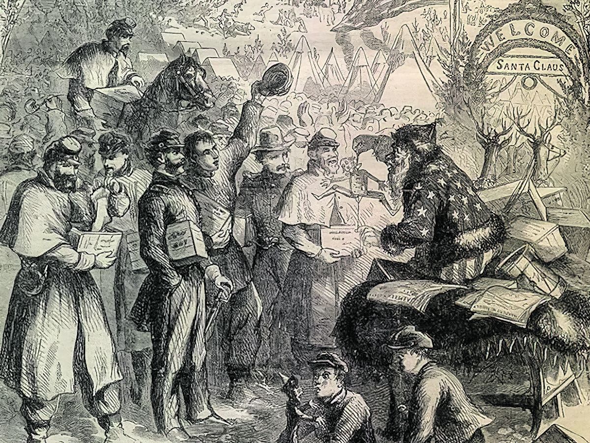 Harper’s Weekly, Jan 3, 1863, Santa distributing gifts.