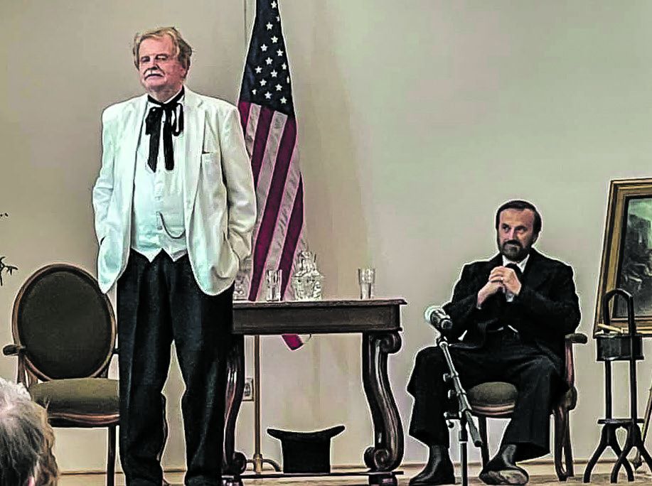 Samuel Clemens, left, was portrayed by Warren Brown, and General Grant portrayed by Curt Fields, PhD.