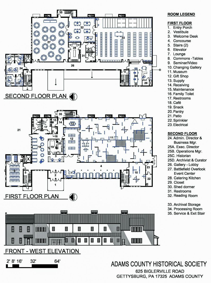 Floor plans for the new facility.