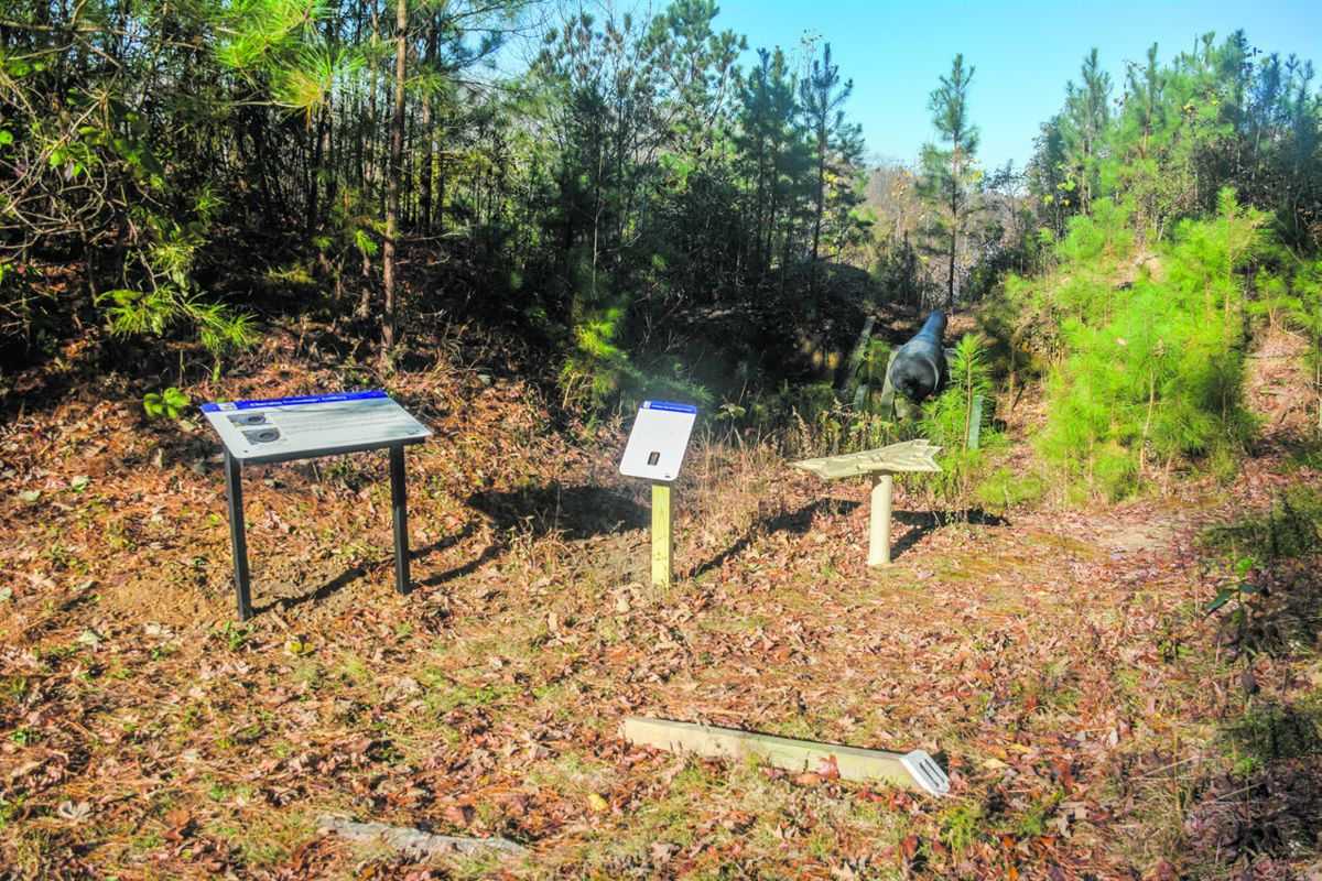 Large and Small signs at River Face gun emplacement.