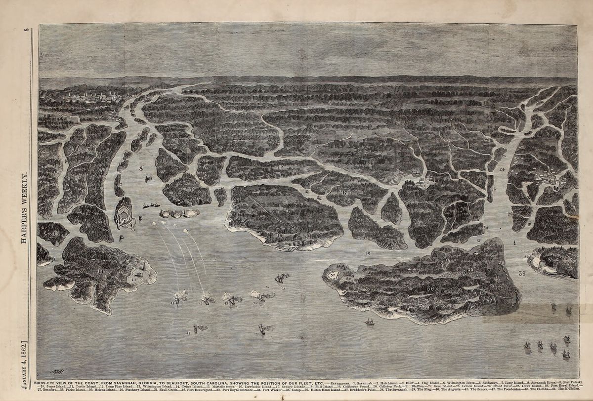 Map of Georgia coast, courtesy Harper’s Weekly, January 4,