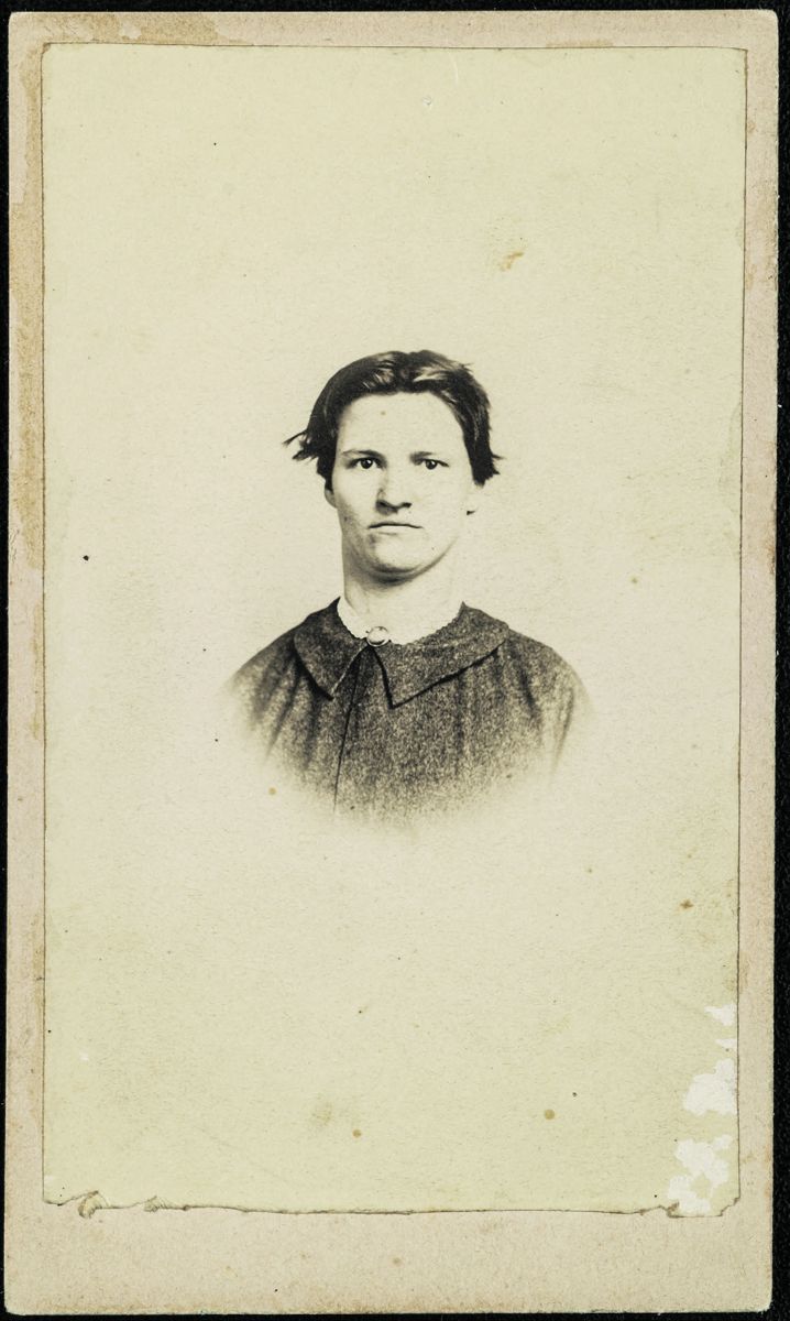 This unidentified Confederate woman was held as a prisoner of war. According to a note written on the back of the photo, she was held in Martinsburg. Library of Congress.