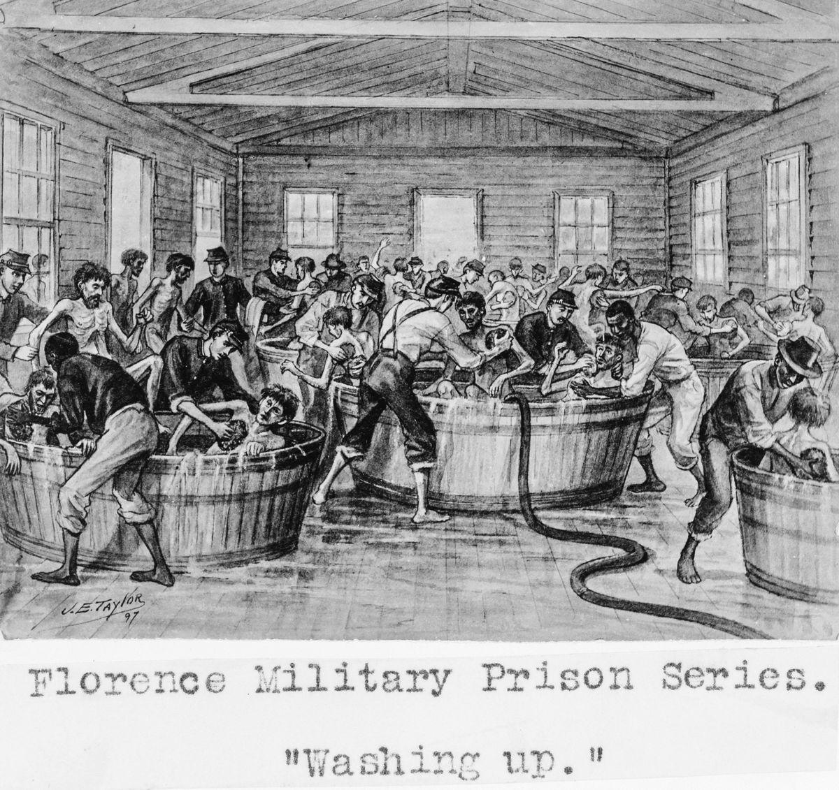 Florence military prison series — “Washing up.” Library of Congress.