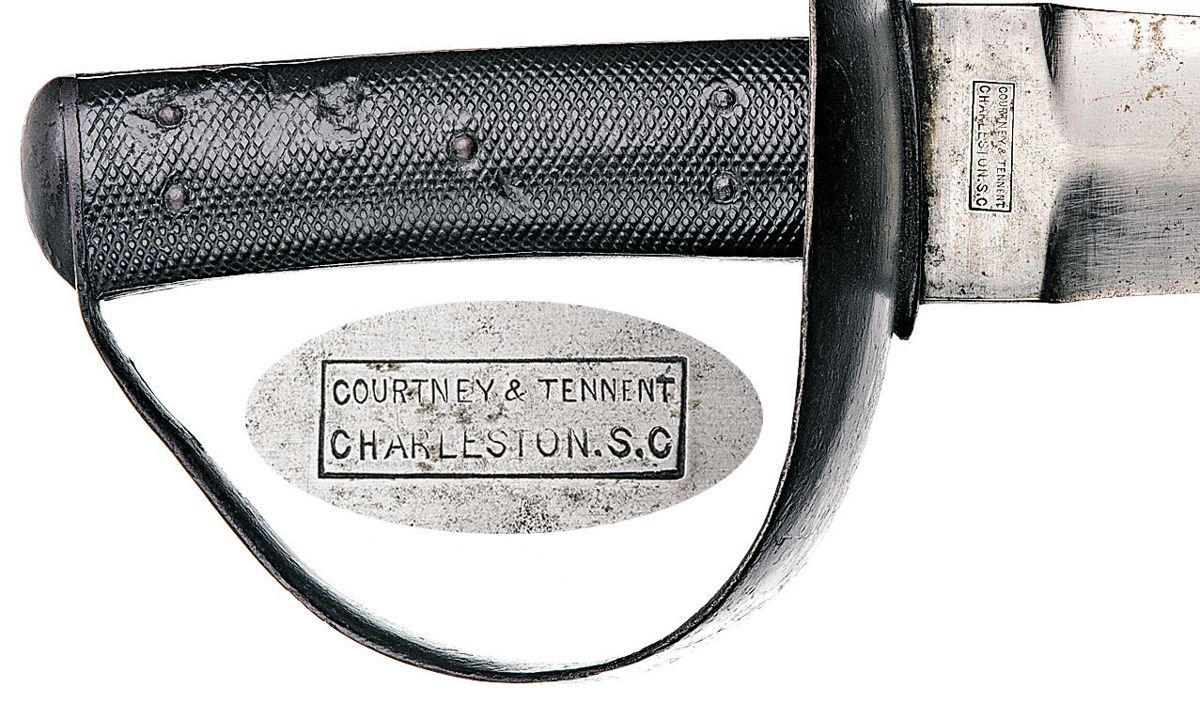 Mole made Courtney & Tennent naval cutlass with sheet iron guard. Photo by Jack W. Melton Jr.