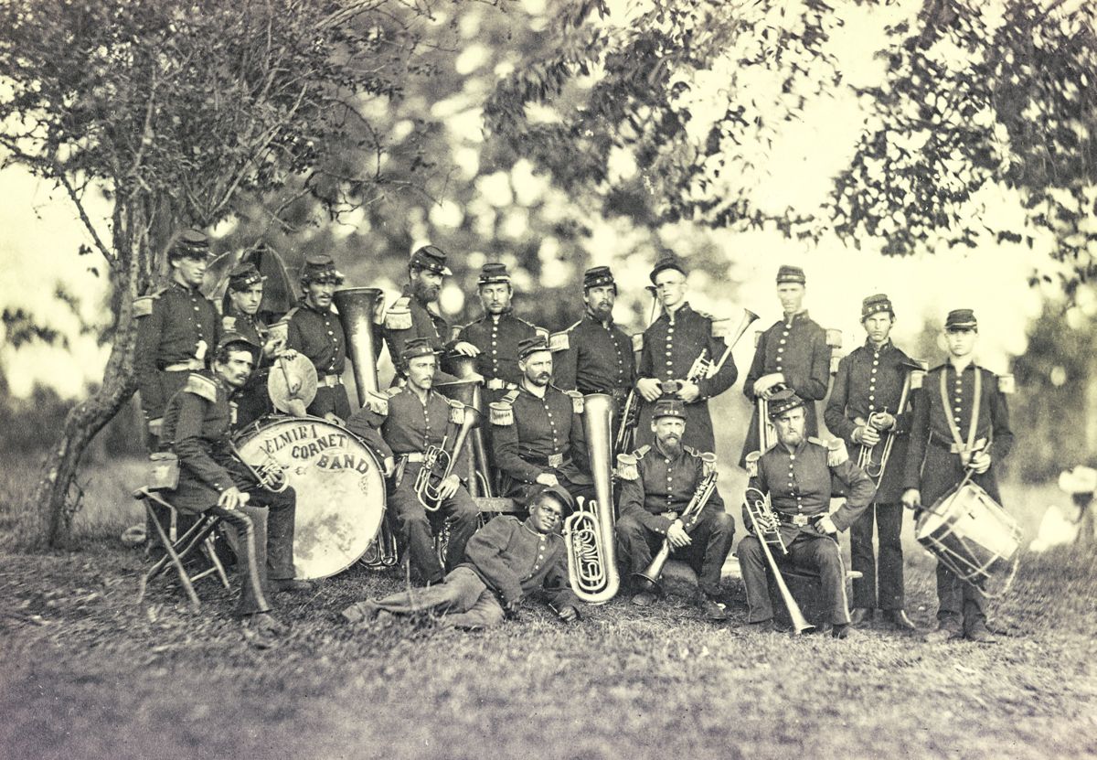 “Elmira Cornet Band,” Thirty-third Regiment, of the New York State Volunteers, July 1861. Library of Congress.