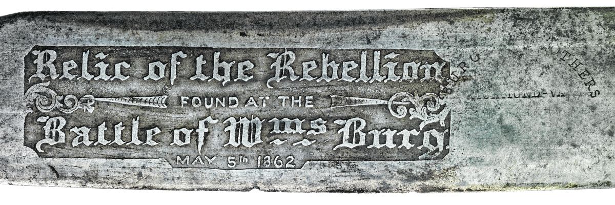 The knife’s new owner had the blade professionally etched upon his return home. His candor in recording it as found, rather than captured, speaks well of his integrity.