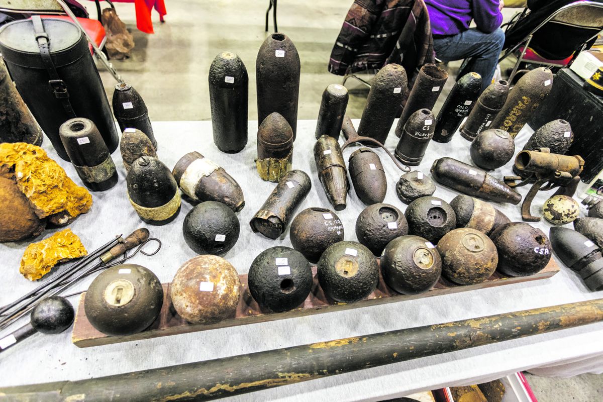 A sample of the projectiles David Kornely brought for potential customers.