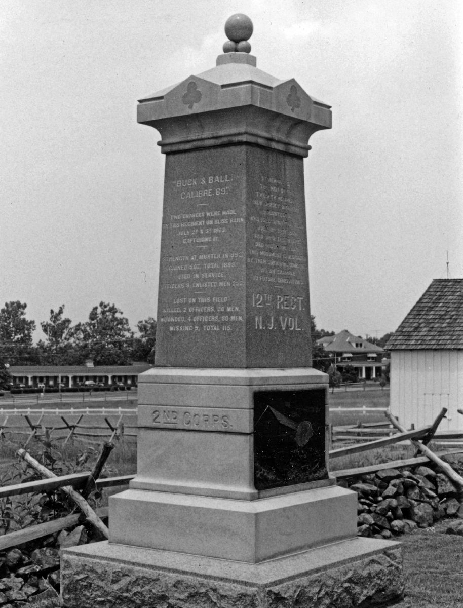 A marker at the Bliss farm site commemorates the actions of detachments of the regiment. This monument was dedicated in 1888.