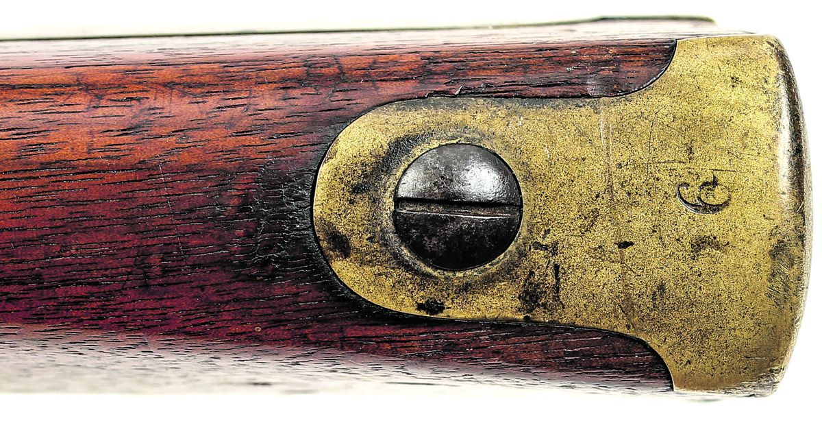 Overall obverse view of a Confederate-made copy of a U.S. M1855-style saber bayonet.