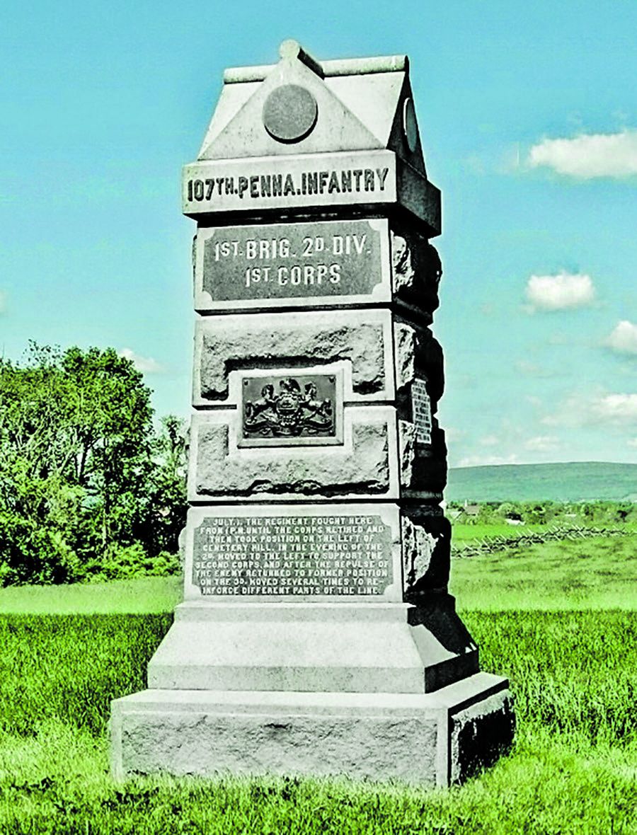 107th Pa. Monument at Gettysburg. Joe Wilson.