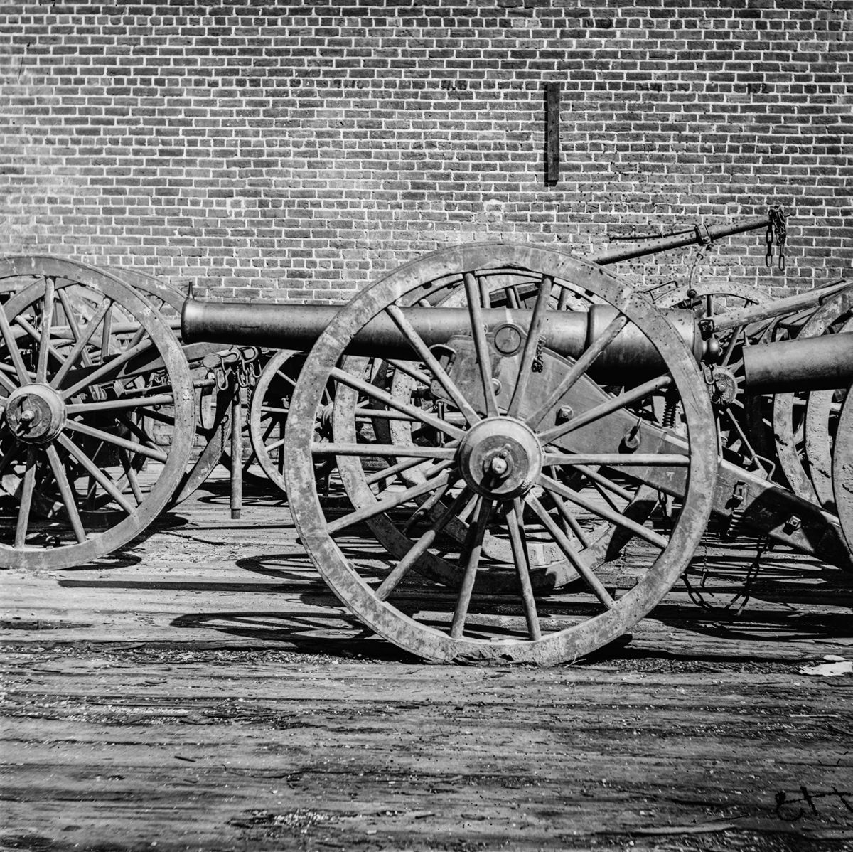 Captured Confederate 3-inch Brooke rifle located in Richmond after its fall in 1865.