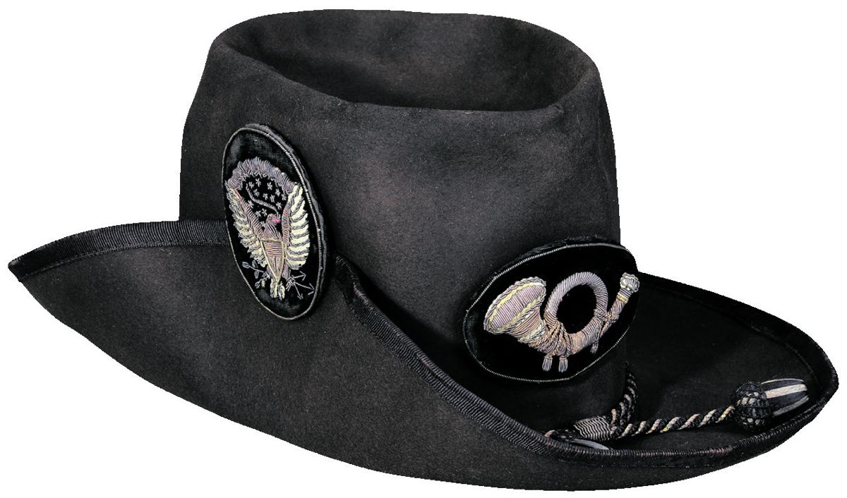 Infantry Hardee hat with embroidered insignia.