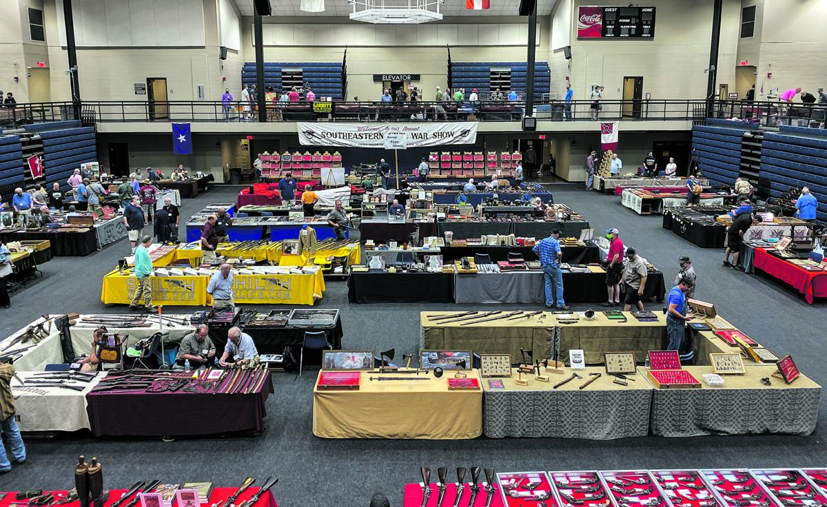 The show hall was setup to allow social distancing to help prevent the spread of Covid.