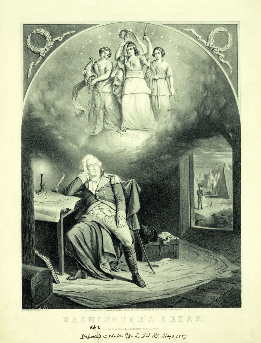 “Washington’s Dream.” Artist Louis Maurer (signature on image). Library of Congress.