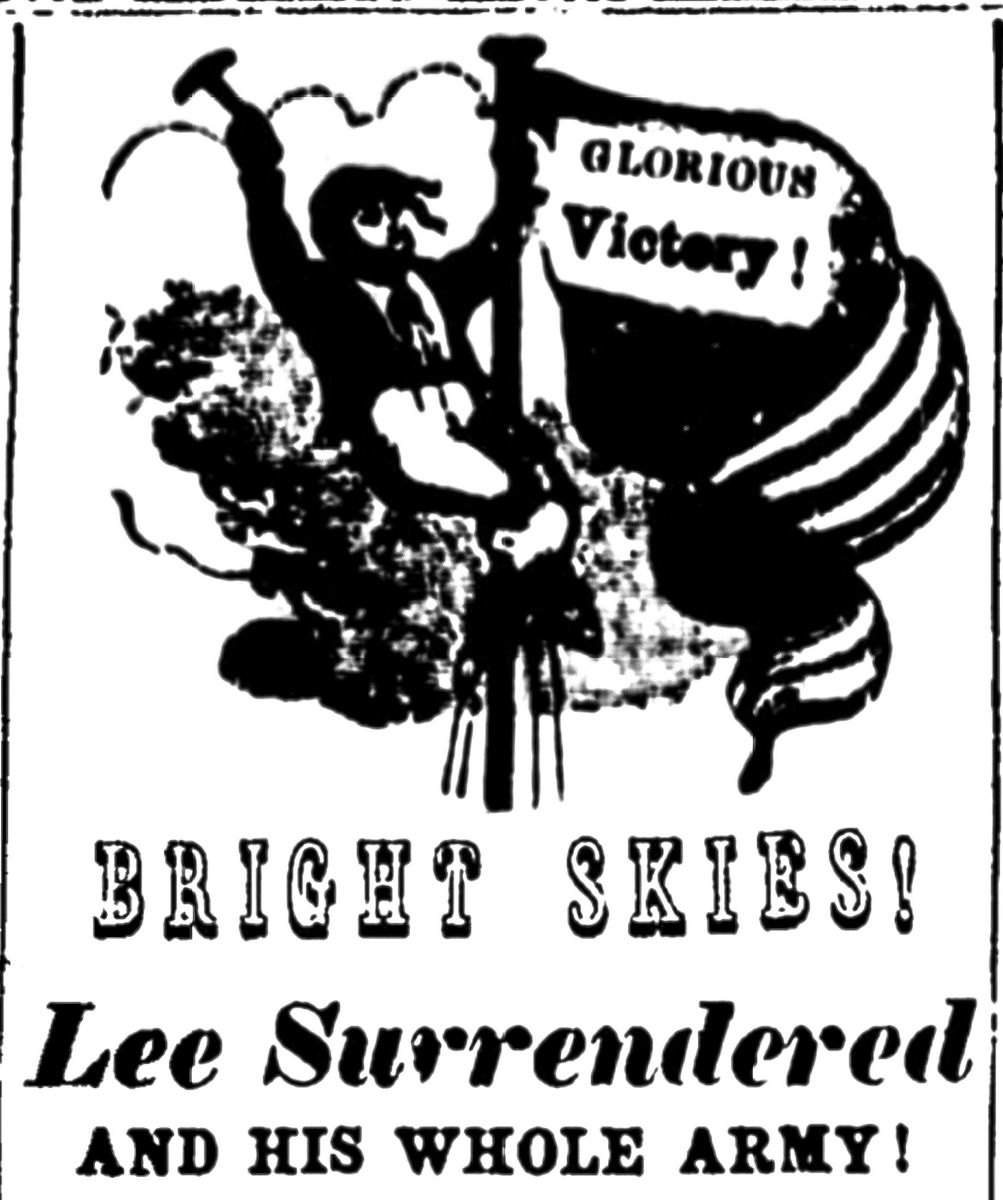 Gettysburg Adams Sentinel. April 1865.