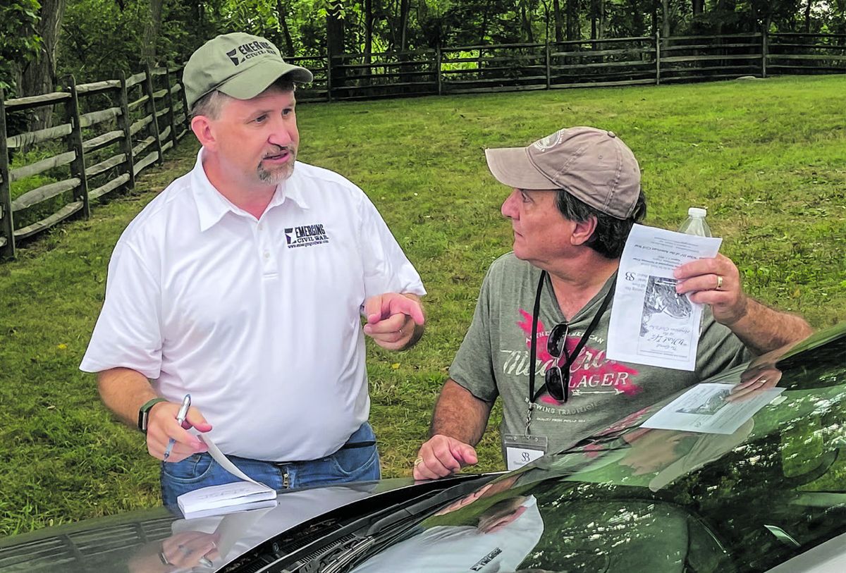 Chris Mackowski and Ted Savas going over the details of one field trip. Photos by Leon Reed unless otherwise noted.