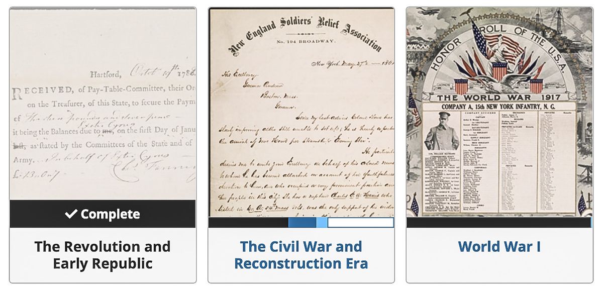 After navigating to the homepage, select the ‘Civil War and Reconstruction Era’
