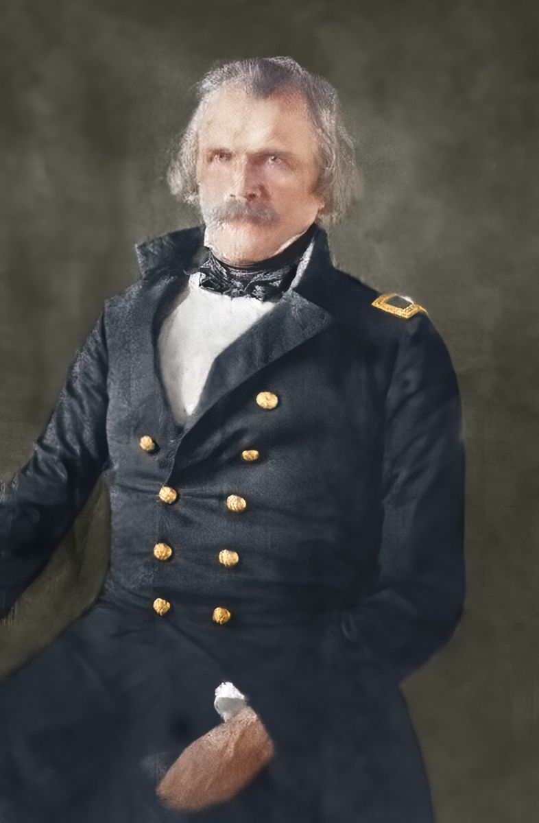 Gen. Albert Sidney Johnston. Colorization © 2022 civilwarincolor.com. Courtesy civilwarincolor.com/cwn.
